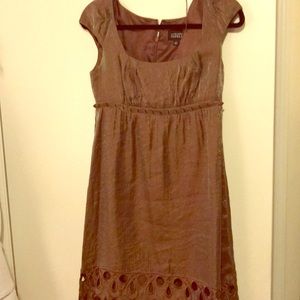 Brown shimmery midi party dress